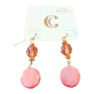 Charming Charlies gold and pink earrings